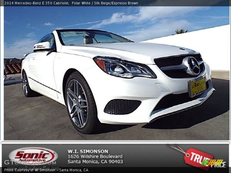 Polar White / Silk Beige/Espresso Brown 2014 Mercedes-Benz E 350 Cabriolet
