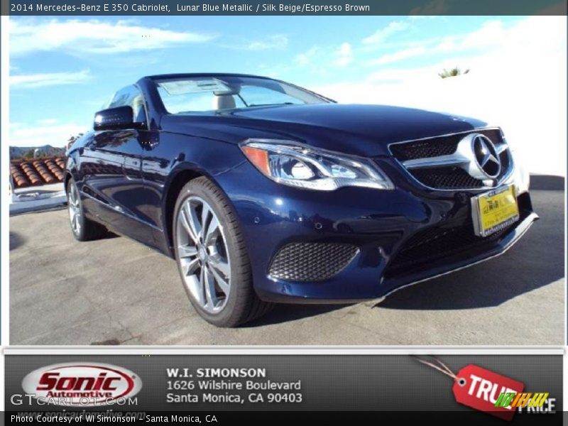 Lunar Blue Metallic / Silk Beige/Espresso Brown 2014 Mercedes-Benz E 350 Cabriolet