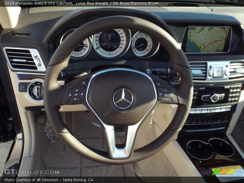 Lunar Blue Metallic / Silk Beige/Espresso Brown 2014 Mercedes-Benz E 350 Cabriolet