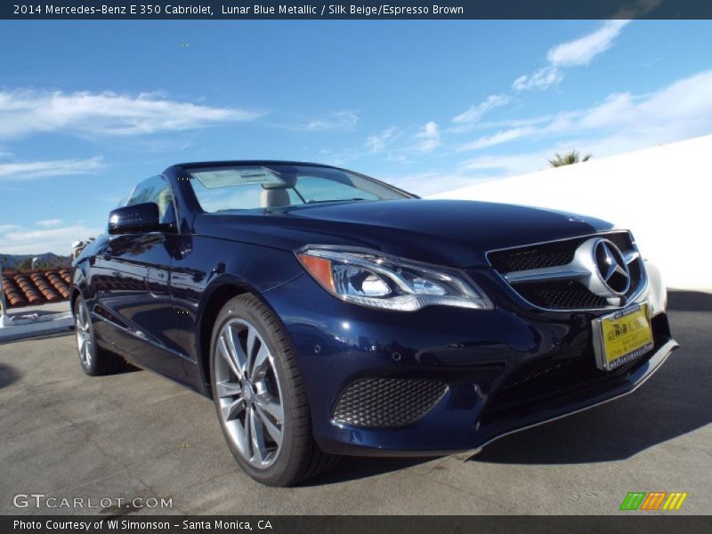 Lunar Blue Metallic / Silk Beige/Espresso Brown 2014 Mercedes-Benz E 350 Cabriolet