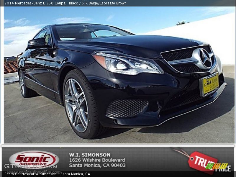 Black / Silk Beige/Espresso Brown 2014 Mercedes-Benz E 350 Coupe