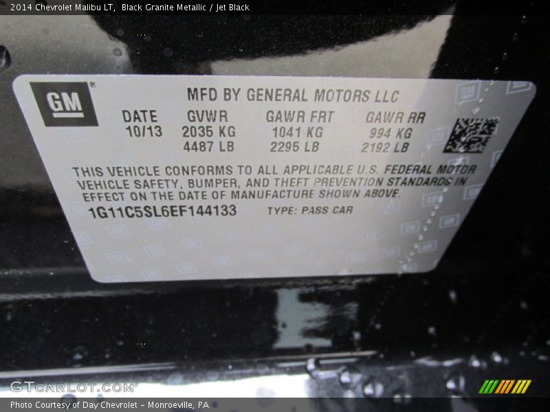 Black Granite Metallic / Jet Black 2014 Chevrolet Malibu LT