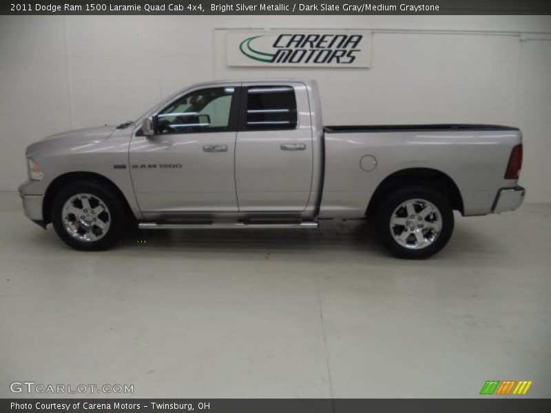 Bright Silver Metallic / Dark Slate Gray/Medium Graystone 2011 Dodge Ram 1500 Laramie Quad Cab 4x4