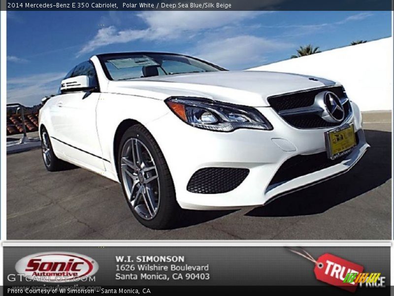 Polar White / Deep Sea Blue/Silk Beige 2014 Mercedes-Benz E 350 Cabriolet