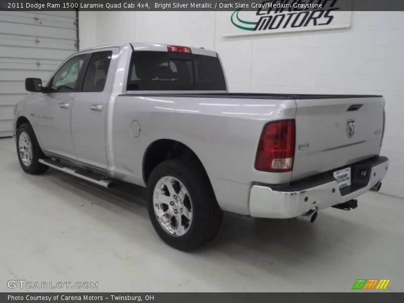 Bright Silver Metallic / Dark Slate Gray/Medium Graystone 2011 Dodge Ram 1500 Laramie Quad Cab 4x4