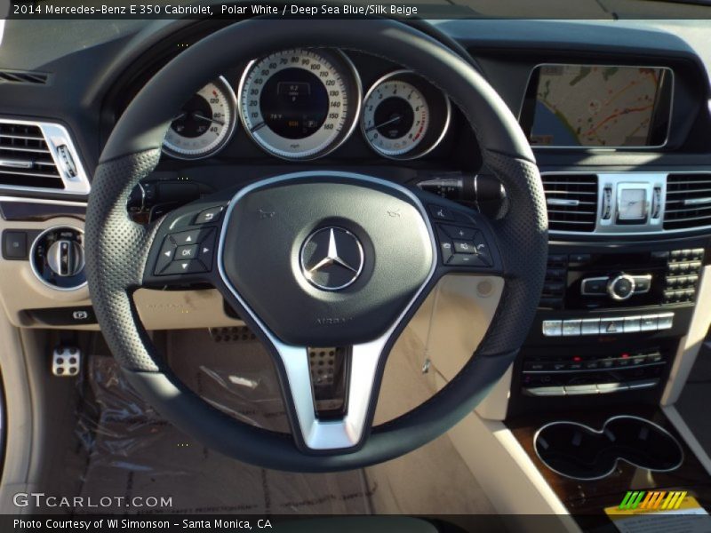 Polar White / Deep Sea Blue/Silk Beige 2014 Mercedes-Benz E 350 Cabriolet