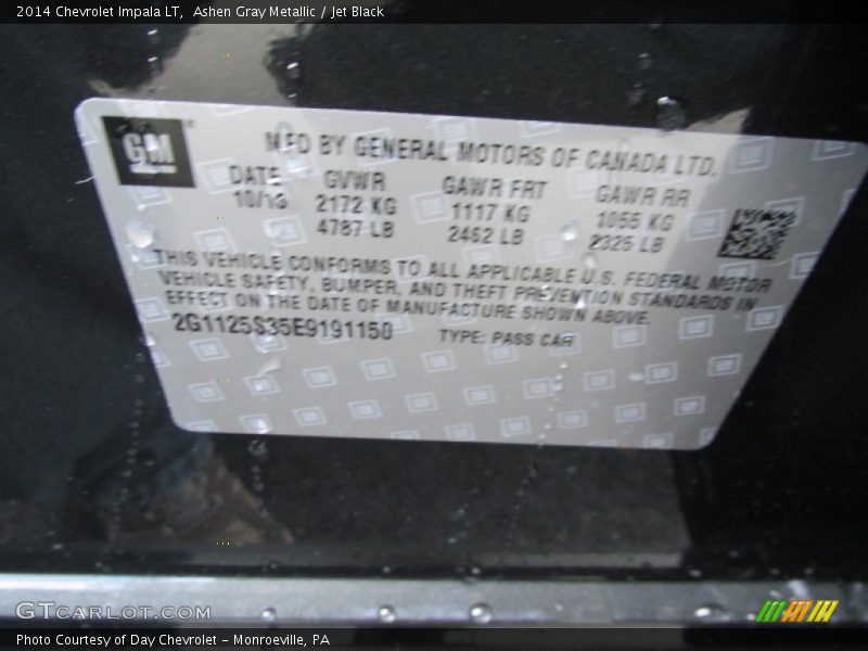 Ashen Gray Metallic / Jet Black 2014 Chevrolet Impala LT