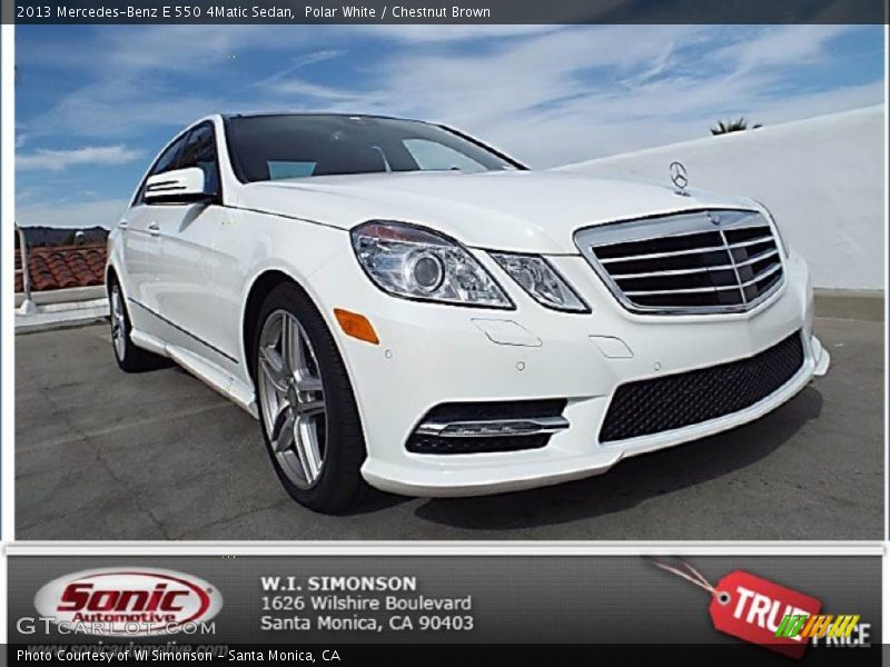 Polar White / Chestnut Brown 2013 Mercedes-Benz E 550 4Matic Sedan