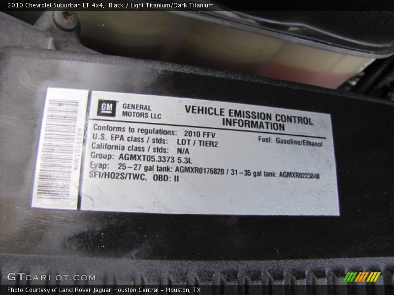 Black / Light Titanium/Dark Titanium 2010 Chevrolet Suburban LT 4x4