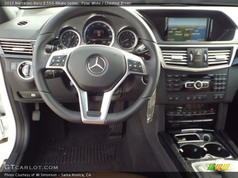 Polar White / Chestnut Brown 2013 Mercedes-Benz E 550 4Matic Sedan