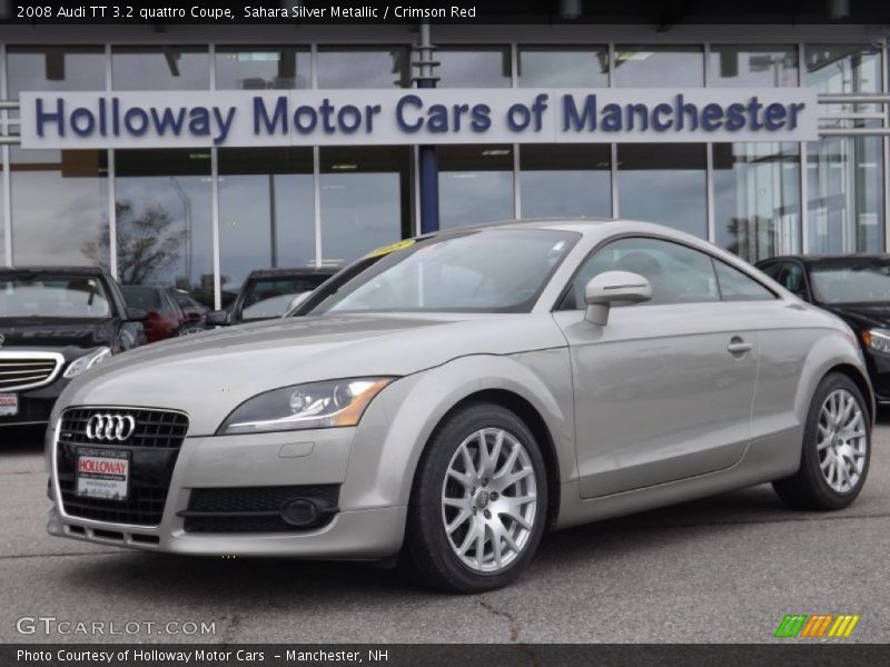 Sahara Silver Metallic / Crimson Red 2008 Audi TT 3.2 quattro Coupe