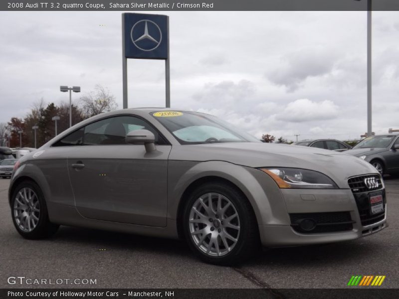 Sahara Silver Metallic / Crimson Red 2008 Audi TT 3.2 quattro Coupe