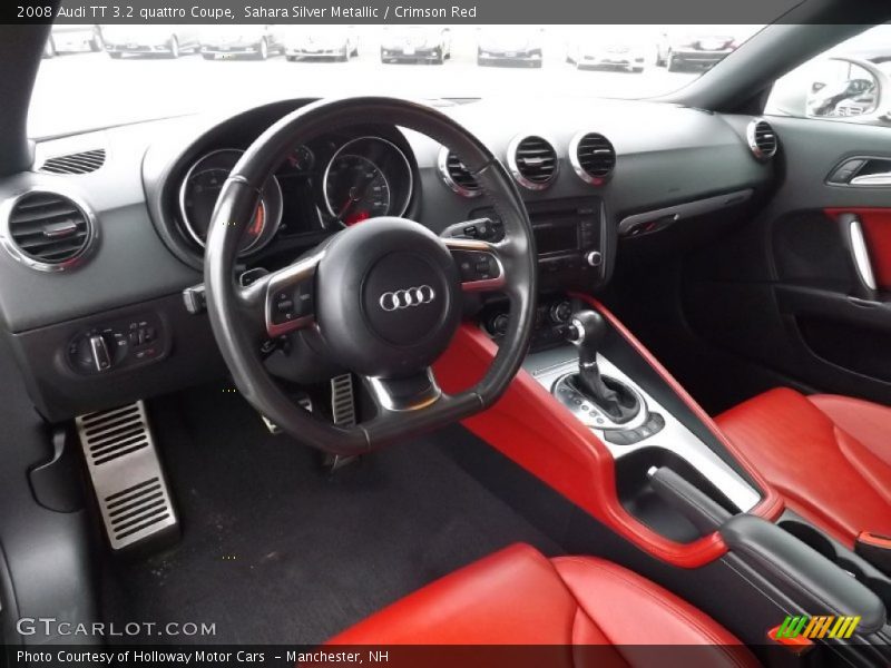 Sahara Silver Metallic / Crimson Red 2008 Audi TT 3.2 quattro Coupe