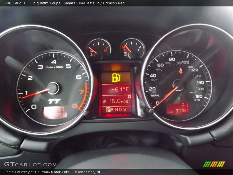 Sahara Silver Metallic / Crimson Red 2008 Audi TT 3.2 quattro Coupe