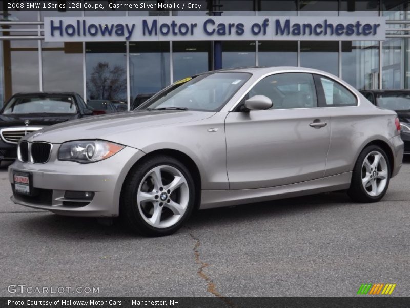 Cashmere Silver Metallic / Grey 2008 BMW 1 Series 128i Coupe