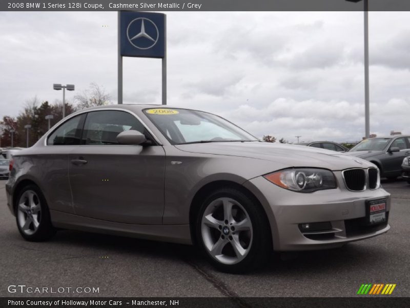 Cashmere Silver Metallic / Grey 2008 BMW 1 Series 128i Coupe