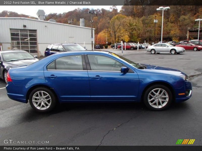 Blue Flame Metallic / Charcoal Black 2012 Ford Fusion SEL