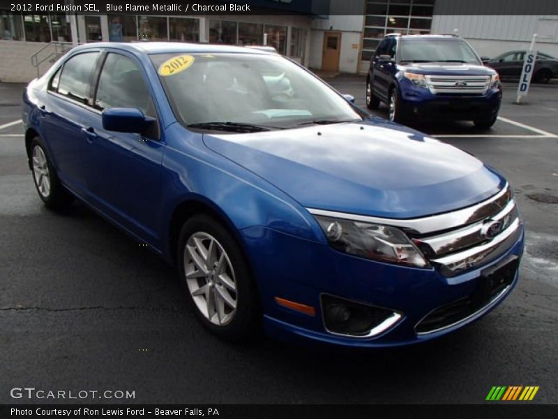 Blue Flame Metallic / Charcoal Black 2012 Ford Fusion SEL