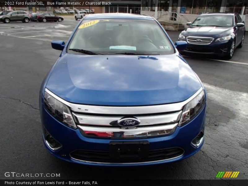 Blue Flame Metallic / Charcoal Black 2012 Ford Fusion SEL