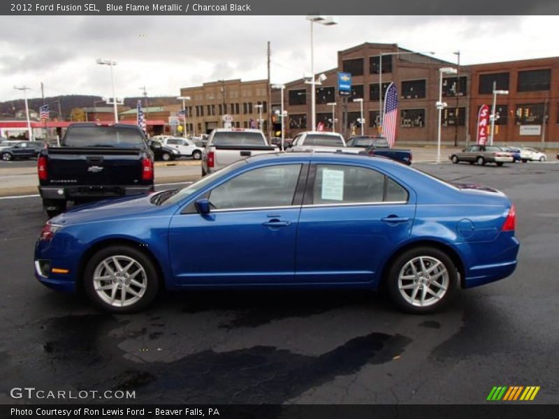 Blue Flame Metallic / Charcoal Black 2012 Ford Fusion SEL