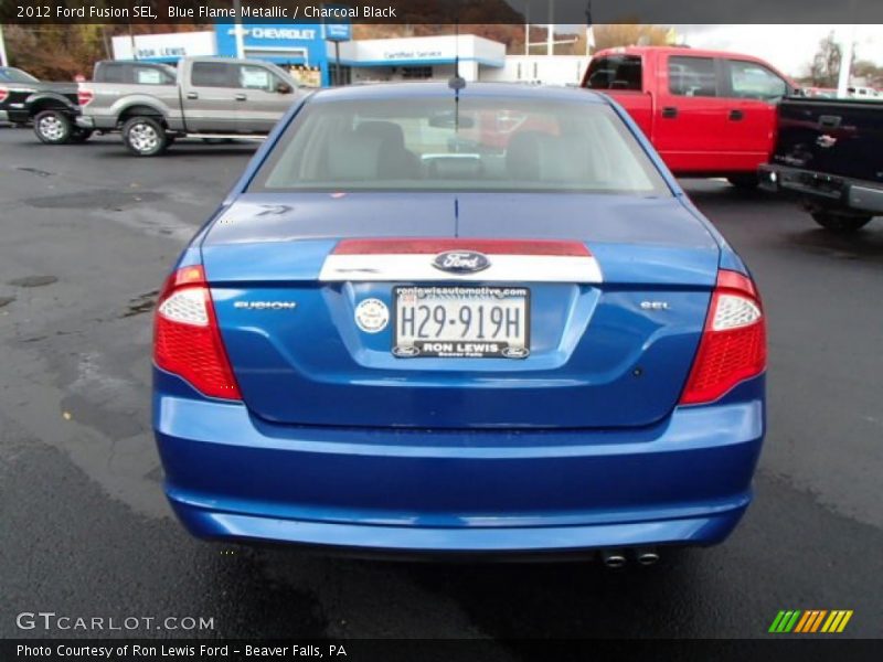 Blue Flame Metallic / Charcoal Black 2012 Ford Fusion SEL