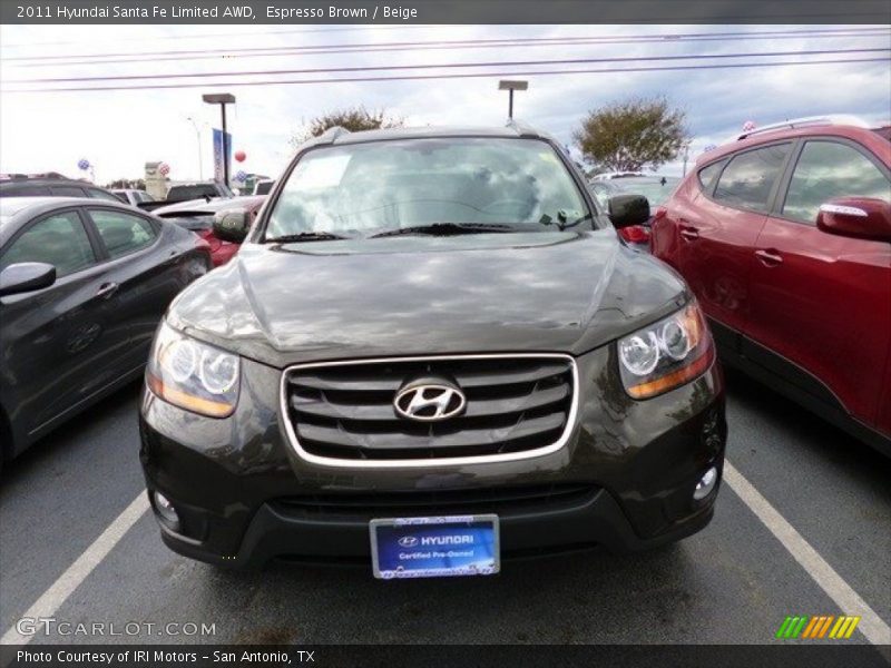 Espresso Brown / Beige 2011 Hyundai Santa Fe Limited AWD