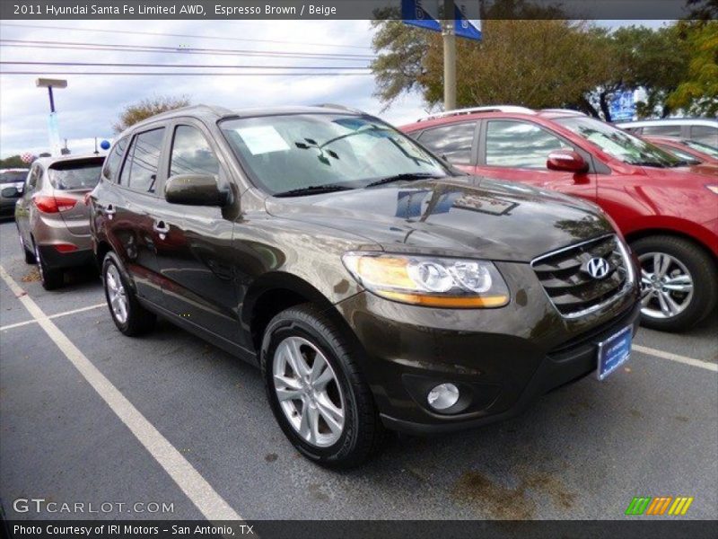 Espresso Brown / Beige 2011 Hyundai Santa Fe Limited AWD