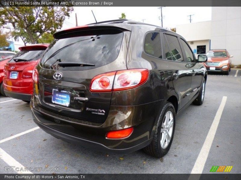 Espresso Brown / Beige 2011 Hyundai Santa Fe Limited AWD