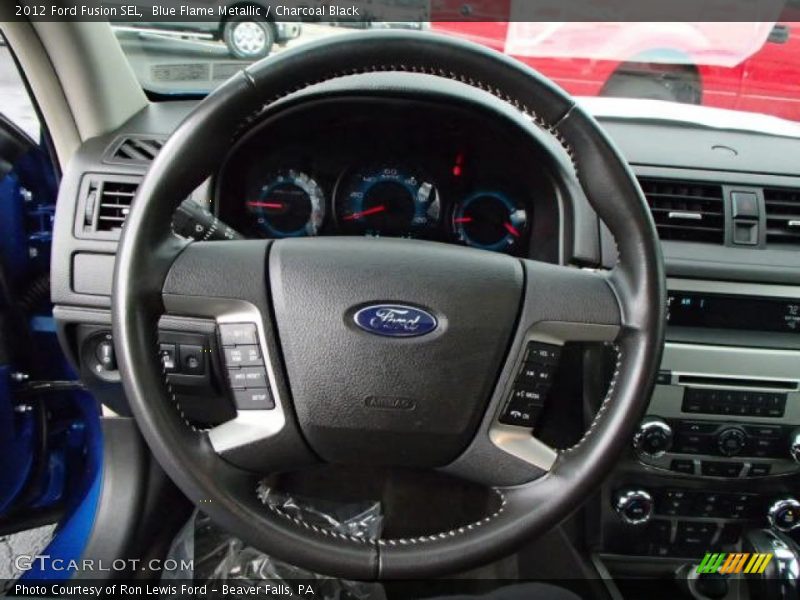 Blue Flame Metallic / Charcoal Black 2012 Ford Fusion SEL