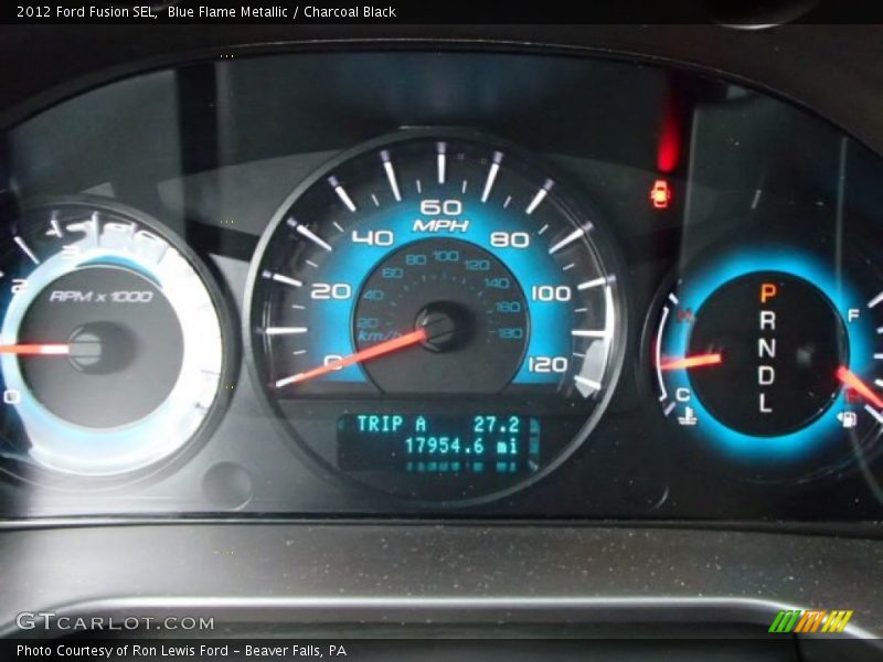 Blue Flame Metallic / Charcoal Black 2012 Ford Fusion SEL