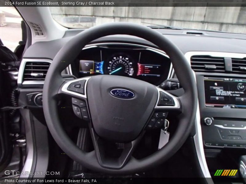 Sterling Gray / Charcoal Black 2014 Ford Fusion SE EcoBoost