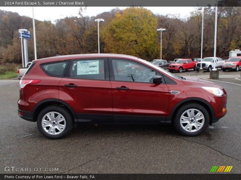 Sunset / Charcoal Black 2014 Ford Escape S