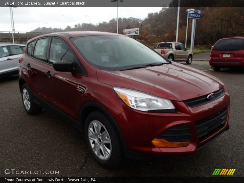 Sunset / Charcoal Black 2014 Ford Escape S