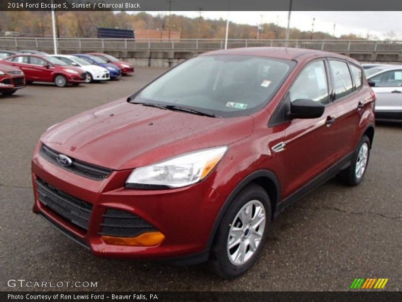 Sunset / Charcoal Black 2014 Ford Escape S