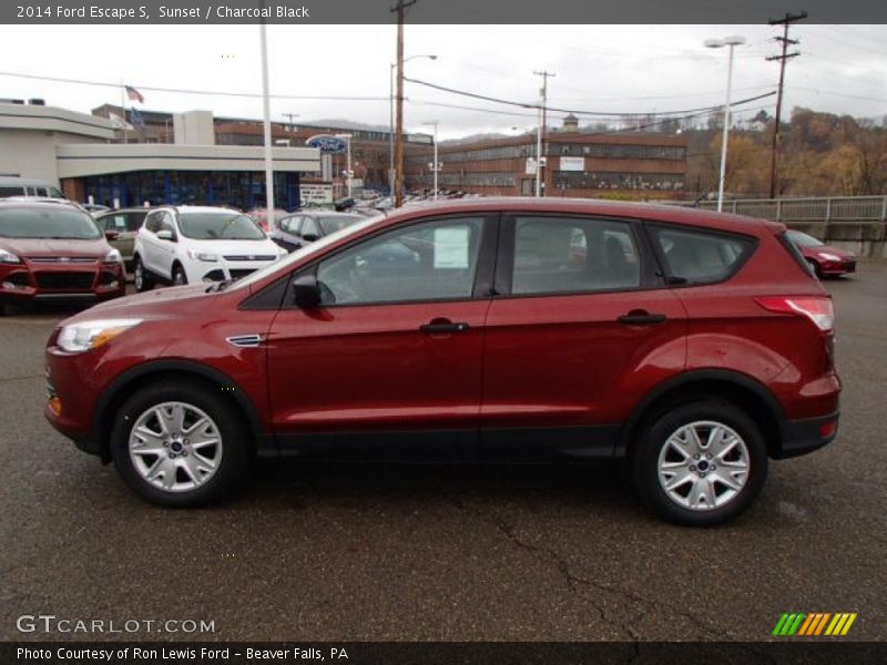 Sunset / Charcoal Black 2014 Ford Escape S
