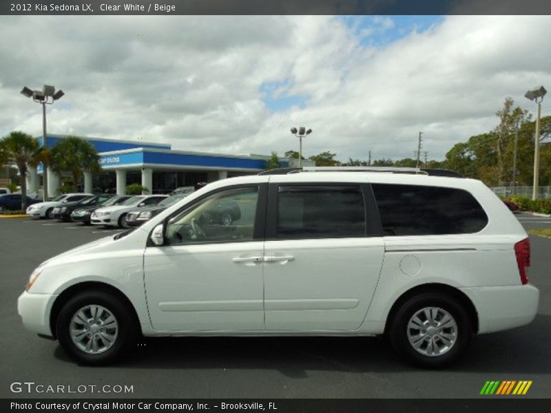 Clear White / Beige 2012 Kia Sedona LX