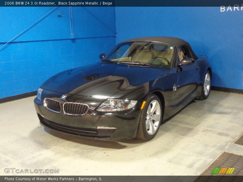 Black Sapphire Metallic / Beige 2006 BMW Z4 3.0i Roadster