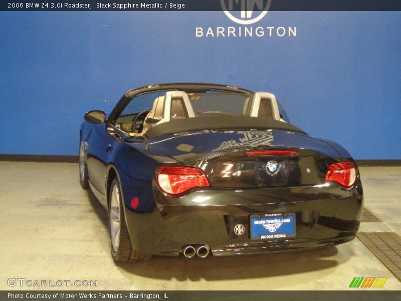 Black Sapphire Metallic / Beige 2006 BMW Z4 3.0i Roadster