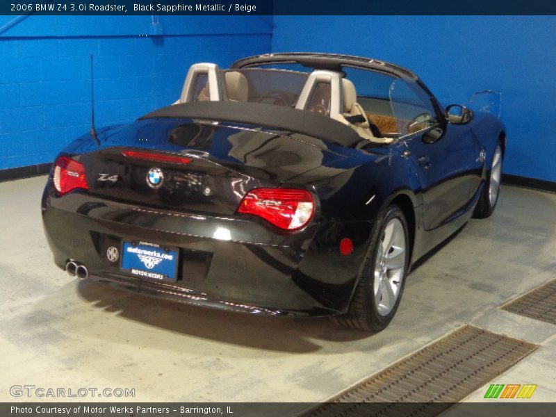 Black Sapphire Metallic / Beige 2006 BMW Z4 3.0i Roadster