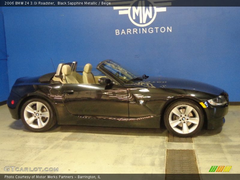 Black Sapphire Metallic / Beige 2006 BMW Z4 3.0i Roadster