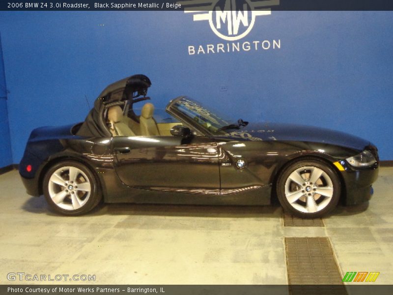 Black Sapphire Metallic / Beige 2006 BMW Z4 3.0i Roadster