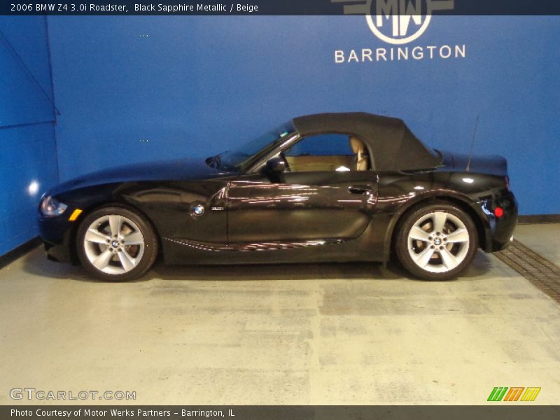 Black Sapphire Metallic / Beige 2006 BMW Z4 3.0i Roadster