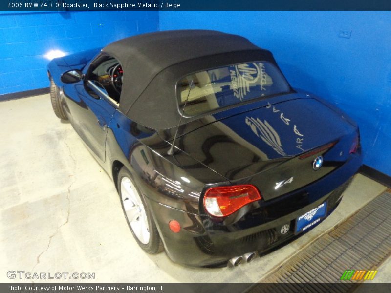 Black Sapphire Metallic / Beige 2006 BMW Z4 3.0i Roadster