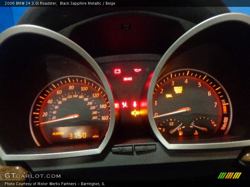 Black Sapphire Metallic / Beige 2006 BMW Z4 3.0i Roadster