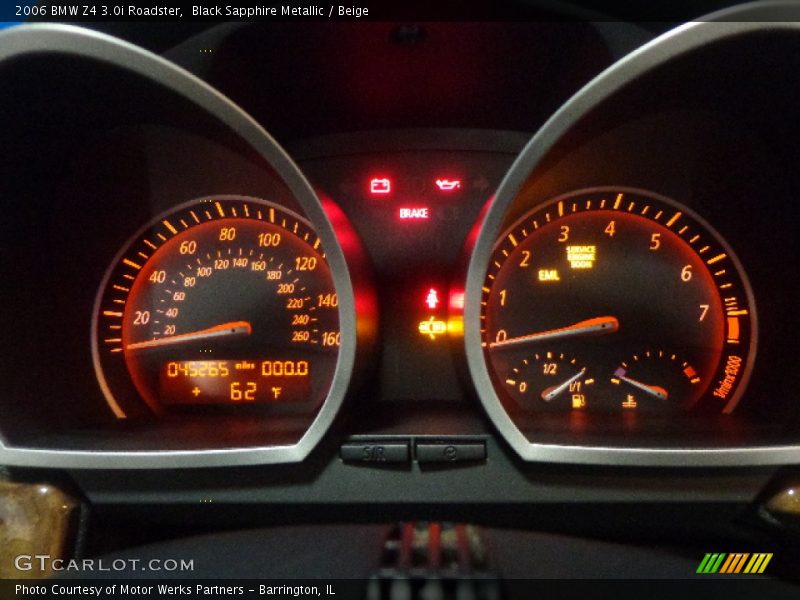Black Sapphire Metallic / Beige 2006 BMW Z4 3.0i Roadster