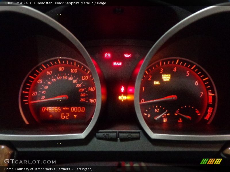 Black Sapphire Metallic / Beige 2006 BMW Z4 3.0i Roadster