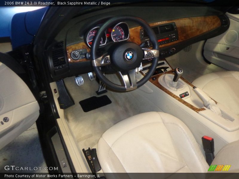 Black Sapphire Metallic / Beige 2006 BMW Z4 3.0i Roadster