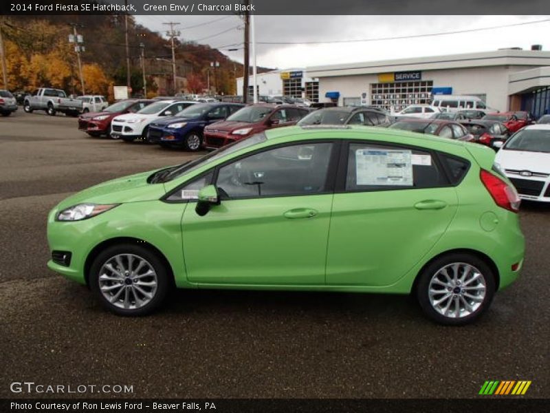 Green Envy / Charcoal Black 2014 Ford Fiesta SE Hatchback