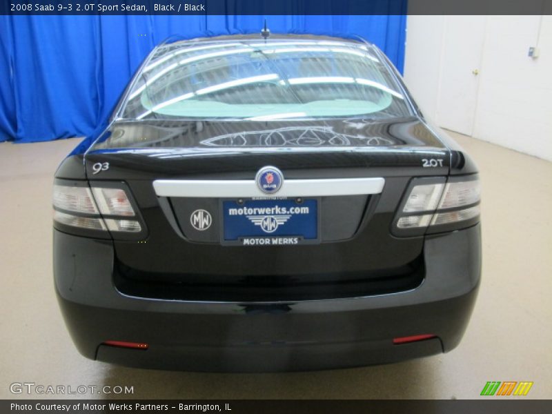 Black / Black 2008 Saab 9-3 2.0T Sport Sedan
