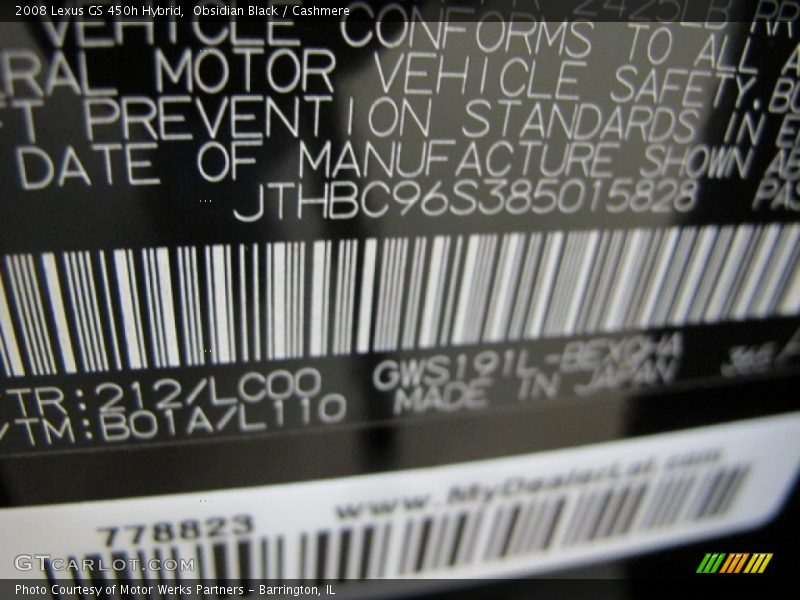 Obsidian Black / Cashmere 2008 Lexus GS 450h Hybrid